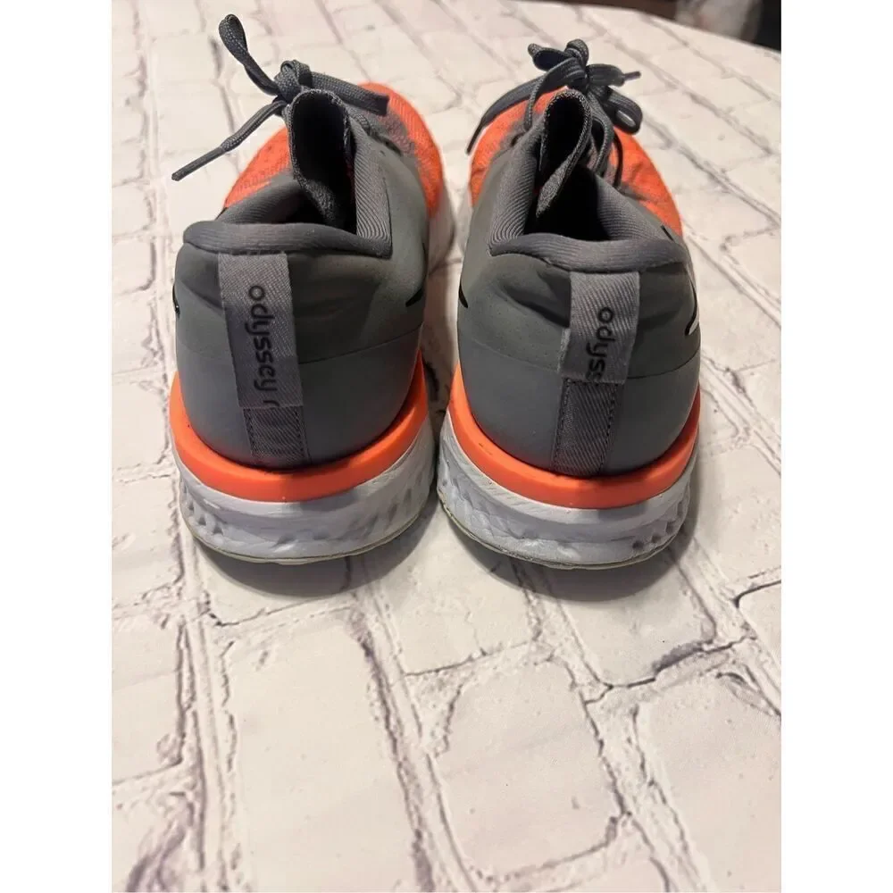 Nike Women's Size 9.5 Odyssey React 2 Sneaker Gray Orange Athletic Running Shoe